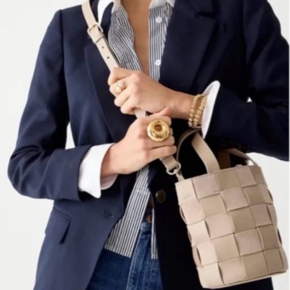 J. Crew Brown Woven Leather Bag - Picture 2 of 2